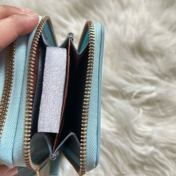 Light Blue Double Zipper Wallet Crossbody bag - Picture 2 of 3